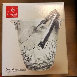Bormioli crystal ice bucket w/ tongs